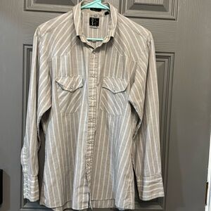 Vintage Holt Western Wear shirt snap button up striped men 16 16 1/2